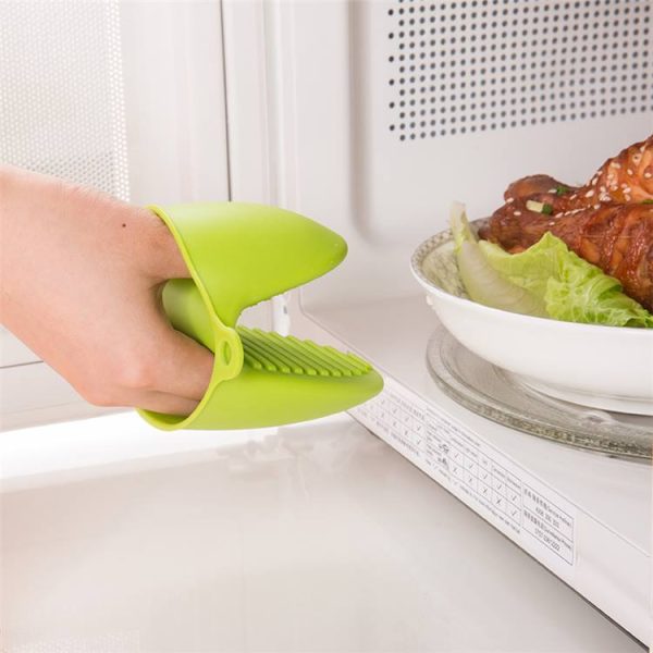 1 pair Kitchen Silicone Heat Resistant Gloves Clips Insulation Non Stick Anti-slip Pot Bowel Holder Clip Cooking Baking Oven Mitts - Image 5