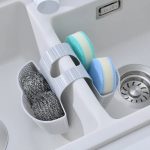 Kitchen Accessories Sink Double Basket Soap Sponge Holder Utensils Organizer Bag Bathroom Hanging Drain Basket Storage Rack