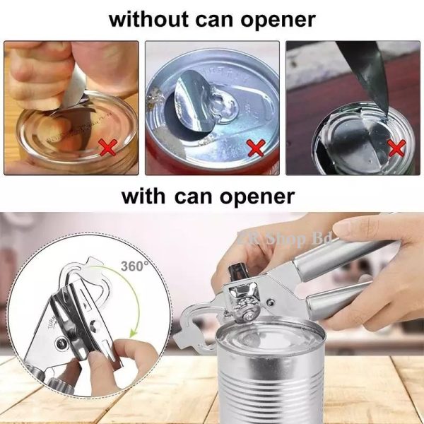 WALFOS Stainless Steel Manual Cans Opener Professional Ergonomic Opener For Cans Side Cut Can Opener Manual - Image 1