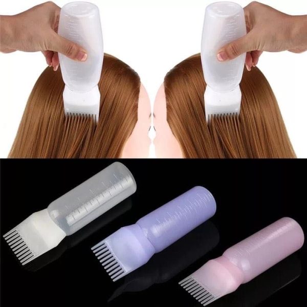 9-oil-botol-brush.jpeg Hair Dye Applicator Brush Bottles Dyeing Shampoo Bottle Oil Comb Hair Dye Bottle Applicator Hair Coloring Styling Tool - Image 1