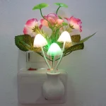 0.5W LED Night Light With Auto Sensor Energy Saving Plug in LED Night Light Dream Nightlight Rose Flower Mushroom Night Lights - Image 6