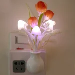 0.5W LED Night Light With Auto Sensor Energy Saving Plug in LED Night Light Dream Nightlight Rose Flower Mushroom Night Lights - Image 3