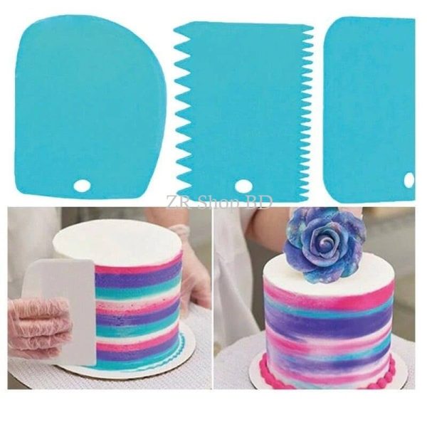 3Pcs/Set Best Cake Scraper Plastic Cake Decorating Tools Dough Icing Scrappers Cutters Kitchen Accessories Dily Edge Smoother Kitchen Gadget Sets - Image 1
