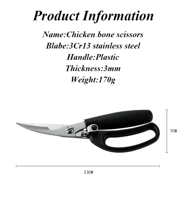 Multipurpose Kitchen Scissors for cutting Fish/Chicken with handle lock - Image 5