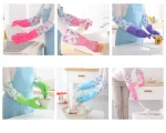 1 Pair Reusable Cleaning Kitchen Hand Gloves Kitchen Cleaning Gloves with Plush Liner Household Dishwashing Gloves Non-slip Waterproof - Image 2