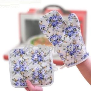 Wind Flower Kitchen Cooking Microwave Oven Cotton Mat Glove Pot Pad Heat Proof Protected/Best Oven Gloves