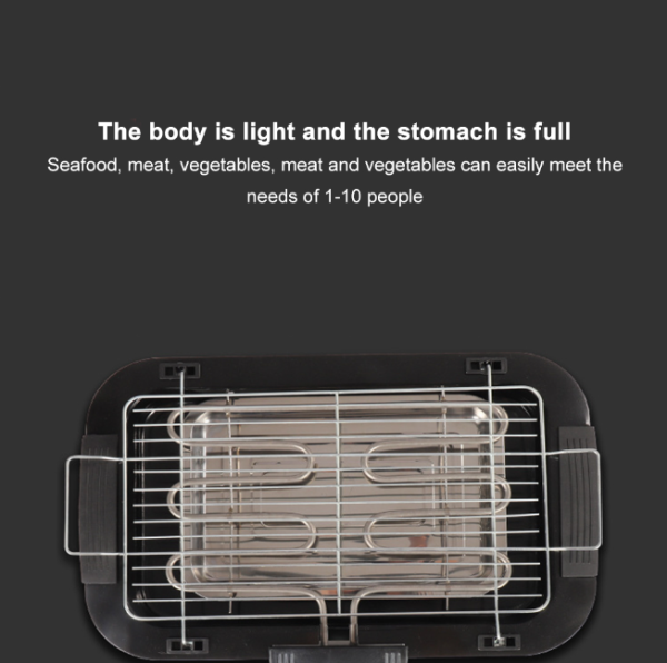 Smokeless Electric Non-stick Outdoor BBQ Cooking Grill Chula(ধোঁয়াবিহীন বৈদ্যুতিক নন-স্টিক আউটডোর BBQ গ্রিল রান্নার চুলা) - Image 6