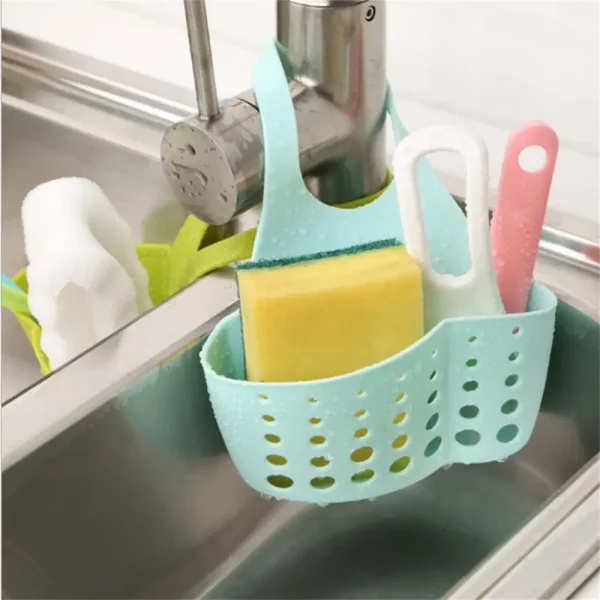 Sink Hanging Drain Basket Storage Hanging Basket Storage Rack Drain rack Adjustable Snap On Soap Sponge Holder For Sink Rack Kitchen Gadgets - Image 5
