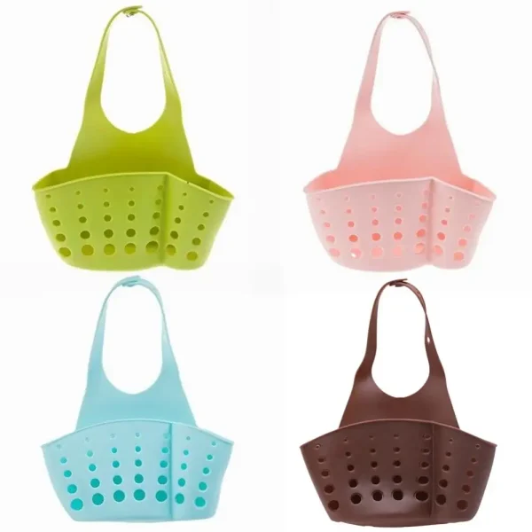 Sink Hanging Drain Basket Storage Hanging Basket Storage Rack Drain rack Adjustable Snap On Soap Sponge Holder For Sink Rack Kitchen Gadgets - Image 3