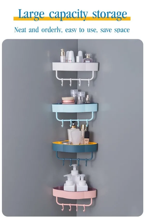 Triangular Shelf for Toilet and Bathroom/Shower Corner Shelf - Image 4