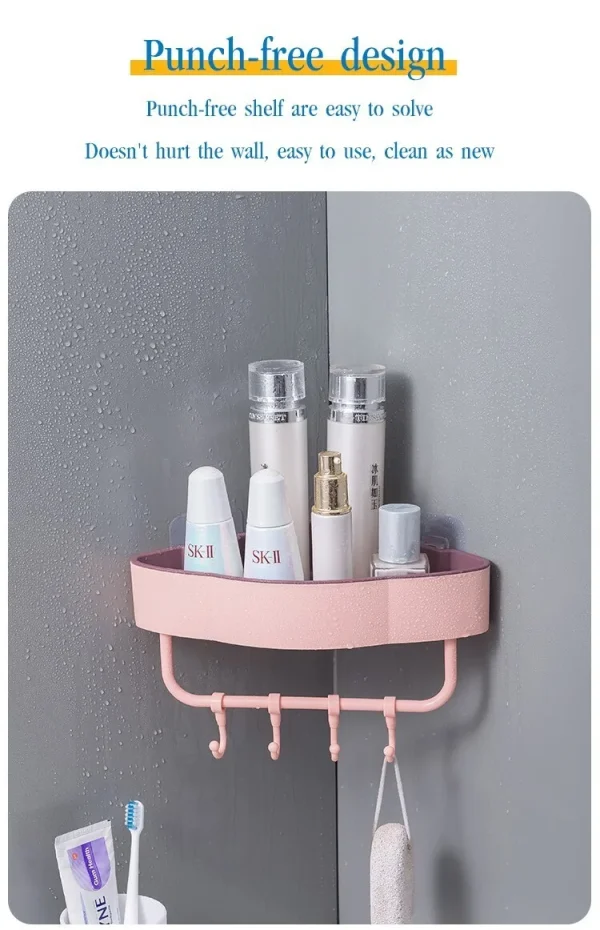 Triangular Shelf for Toilet and Bathroom/Shower Corner Shelf - Image 3
