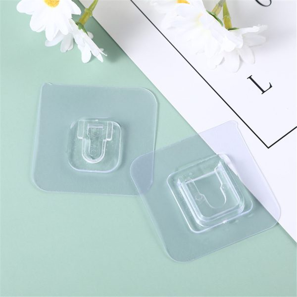 5 Pairs Strong Double Sided Adhesive Wall Hooks Transparent Suction Cup Sucker Hooks Traceless Snap Hook For Socket Holders - Image 3
