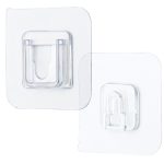 5 Pairs Strong Double Sided Adhesive Wall Hooks Transparent Suction Cup Sucker Hooks Traceless Snap Hook For Socket Holders - Image 2