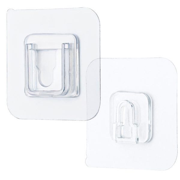 5 Pairs Strong Double Sided Adhesive Wall Hooks Transparent Suction Cup Sucker Hooks Traceless Snap Hook For Socket Holders - Image 2