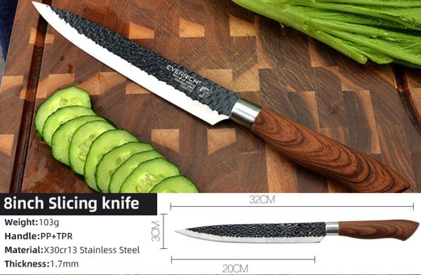 Chef Knives Food Kitchen Scissors Heavy Duty Knife Stainless Steel Peeler Set - Image 4