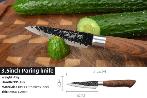 Chef Knives Food Kitchen Scissors Heavy Duty Knife Stainless Steel Peeler Set - Image 7