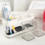 Toothbrush Stand 2 in 1 Multi-functional ABS Wide Application Detachable Toothbrush Holder Set for Bathroom - Image 6