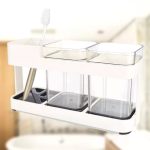 Toothbrush Stand 2 in 1 Multi-functional ABS Wide Application Detachable Toothbrush Holder Set for Bathroom - Image 7
