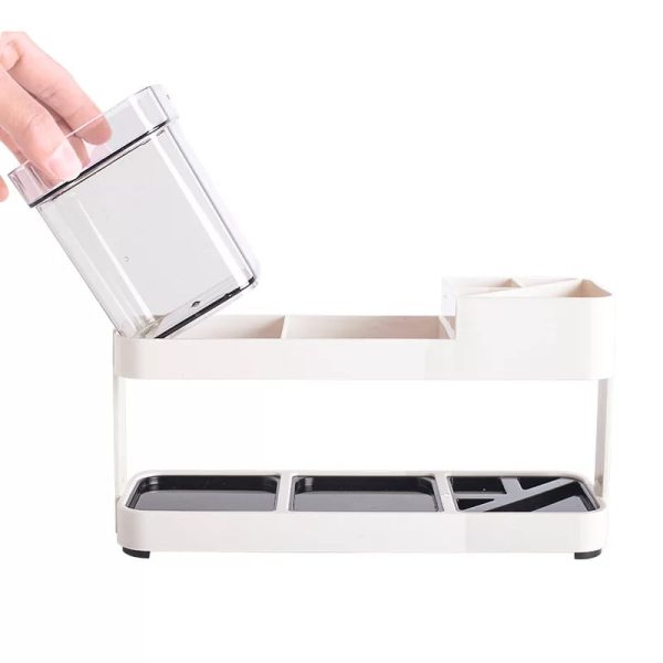 Toothbrush Stand 2 in 1 Multi-functional ABS Wide Application Detachable Toothbrush Holder Set for Bathroom - Image 9