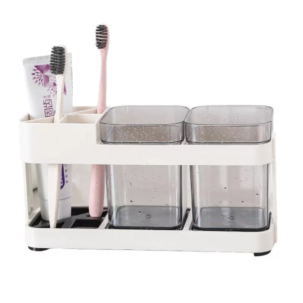 Toothbrush Stand 2 in 1 Multi-functional ABS Wide Application Detachable Toothbrush Holder Set for Bathroom - Image 10