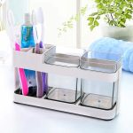 Toothbrush Stand 2 in 1 Multi-functional ABS Wide Application Detachable Toothbrush Holder Set for Bathroom - Image 12