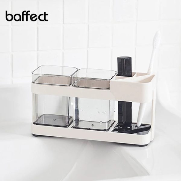Toothbrush Stand 2 in 1 Multi-functional ABS Wide Application Detachable Toothbrush Holder Set for Bathroom - Image 3