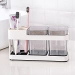 Toothbrush Stand 2 in 1 Multi-functional ABS Wide Application Detachable Toothbrush Holder Set for Bathroom - Image 4