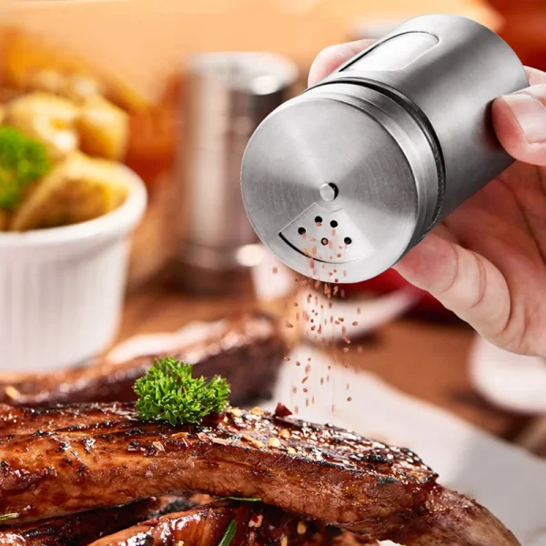 Stainless Steel Spice Jars Seasoning Spices Storage Box Glass Salt Sugar Stirrer Bottle Herbs Jar Container For Condiments Barbecue Kitchen Accessories - Image 2