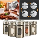 Stainless Steel Spice Jars Seasoning Spices Storage Box Glass Salt Sugar Stirrer Bottle Herbs Jar Container For Condiments Barbecue Kitchen Accessories - Image 3