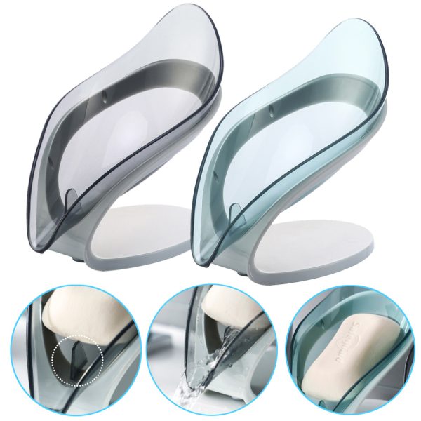 Drain Soap Holder Box Bathroom Shower Soap Storage Box Tray Shelf Bathroom Accessories Drainage Box Plastic Ledge Sheet Shape - Image 3