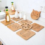 1PCS Wooden Place Mat 14.8*14.8cm Heat Resistant Hot Pot Coasters Tea Cup Mat Desktop Ornament Home Kitchen Supplies - Image 2