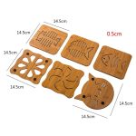 1PCS Wooden Place Mat 14.8*14.8cm Heat Resistant Hot Pot Coasters Tea Cup Mat Desktop Ornament Home Kitchen Supplies - Image 6