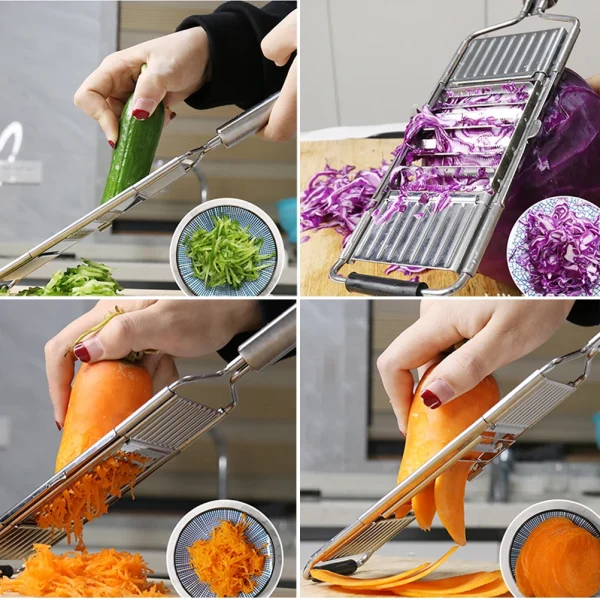 Multifunctional Plate Zester Vegetable Slicer Grater Chopper 3 in 1 Cheese Stainless Steel Grater Manual Vegetable Cutters - Image 2