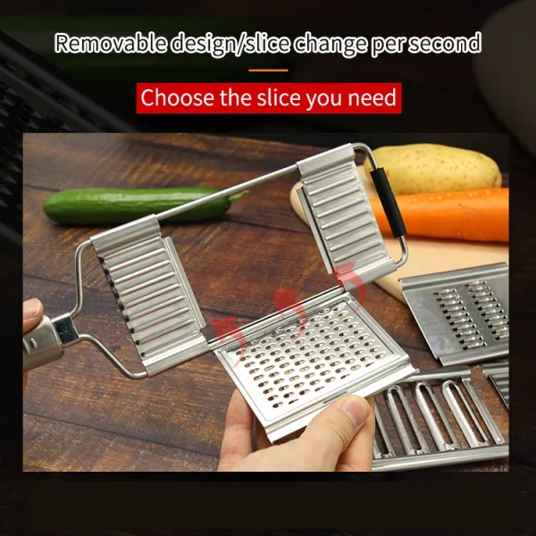 Multifunctional Plate Zester Vegetable Slicer Grater Chopper 3 in 1 Cheese Stainless Steel Grater Manual Vegetable Cutters - Image 3