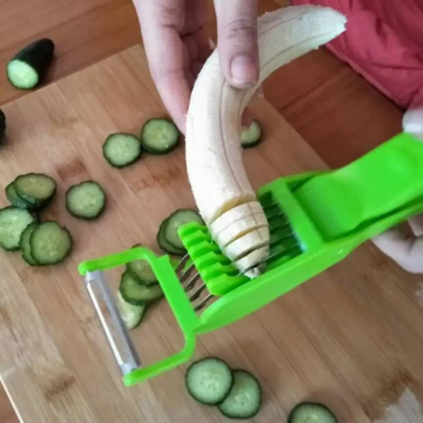 1 pcs Multi Cutter With Peeler For Vegetable And Fruit Extra Sharp Stainless Steel - Multicolor - Image 9