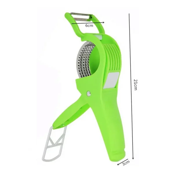 1 pcs Multi Cutter With Peeler For Vegetable And Fruit Extra Sharp Stainless Steel - Multicolor - Image 2