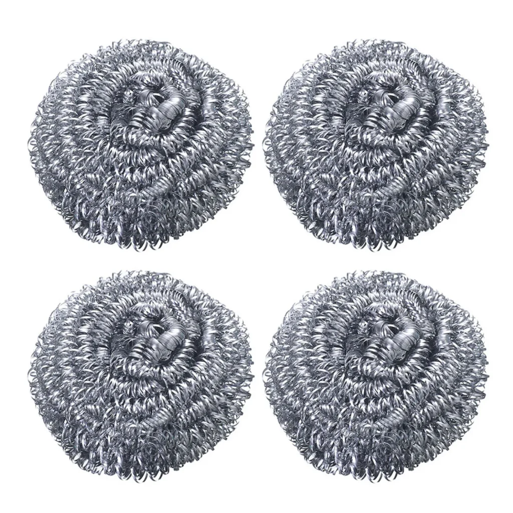 4 Pack Majuni /Stainless Steel Scourer (Majuni) Scourer Dish Bowl Cleaning Scrubbers for Kitchens 4pcs