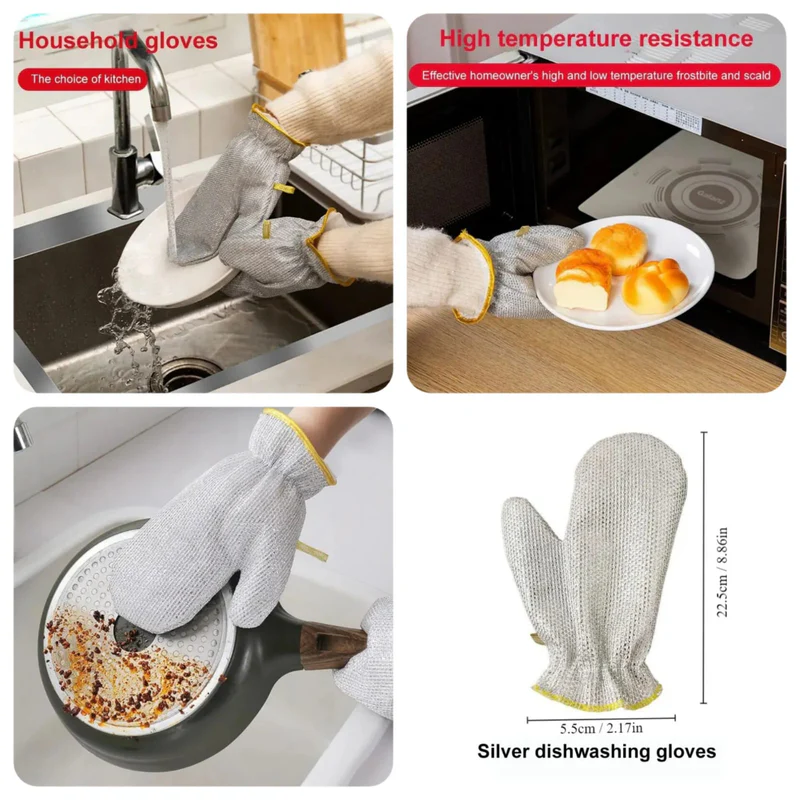 1 pair Waterproof Dishwashing Gloves/জলরোধী থালা-বাসন ধোয়ার গ্লাভস